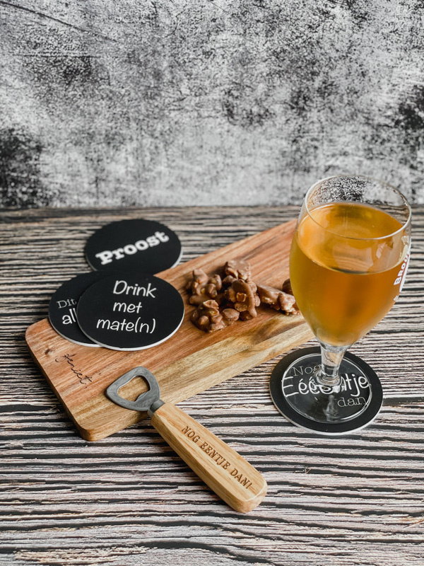 Onderzetter zwart - Proost