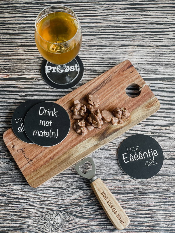 Onderzetter zwart - Proost