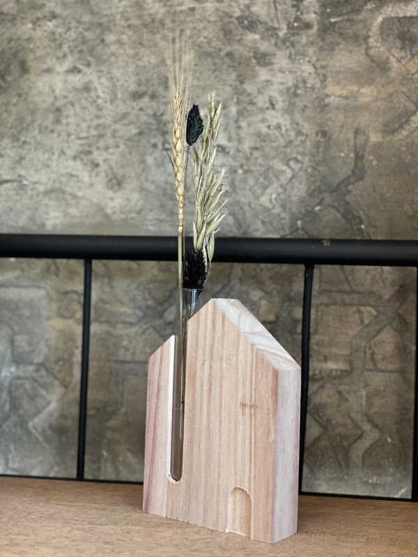 83f6cbb910c9827c3e3407ce4eb214e95124c8cc 'Hoera nieuwe woning' brievenbus cadeau - Huisje met droogbloemen en sleutelhanger