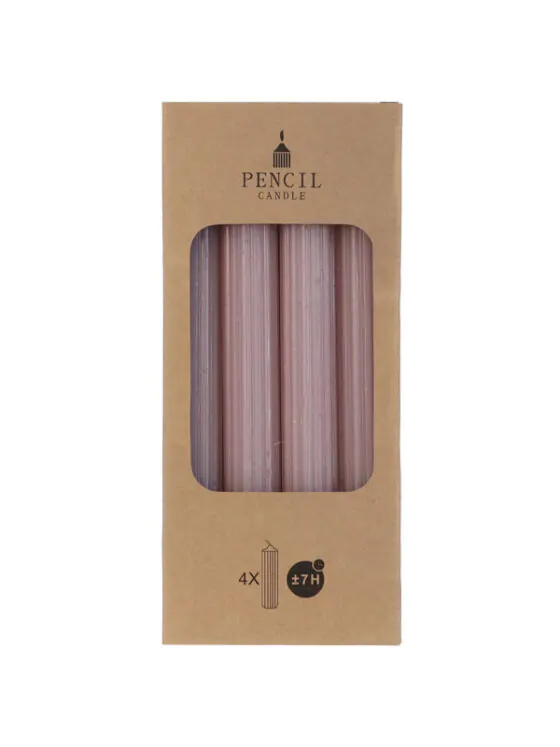 Potlood kaarsen set van 4 - Mauve roze