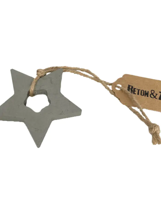 Ster hanger klein - Beton grijs - open model