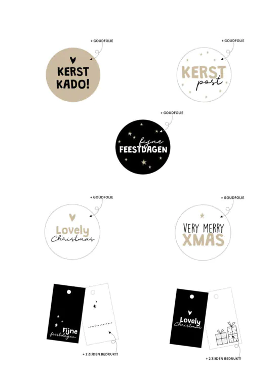 2bbd8ed1deff0e808b03338c4cb28922df61142f Kerst inpakpakket - Stickers + Cadeau labels