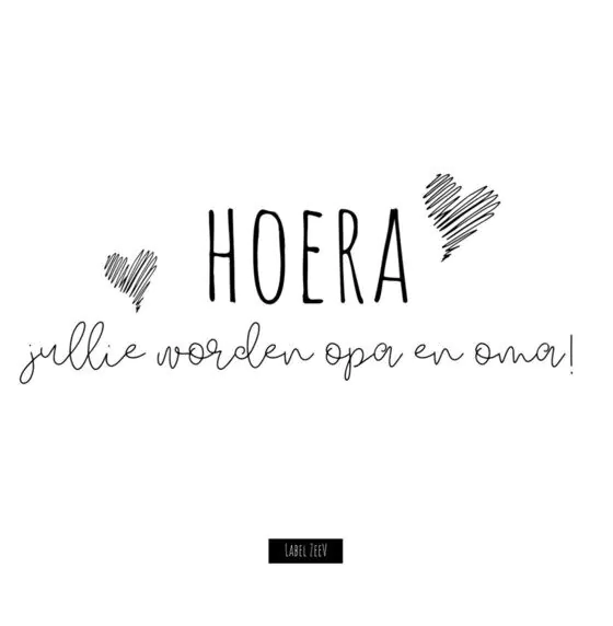 Ansichtkaart - HOERA jullie worden opa en oma!