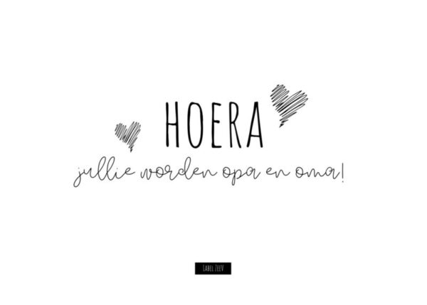 Ansichtkaart - HOERA jullie worden opa en oma!