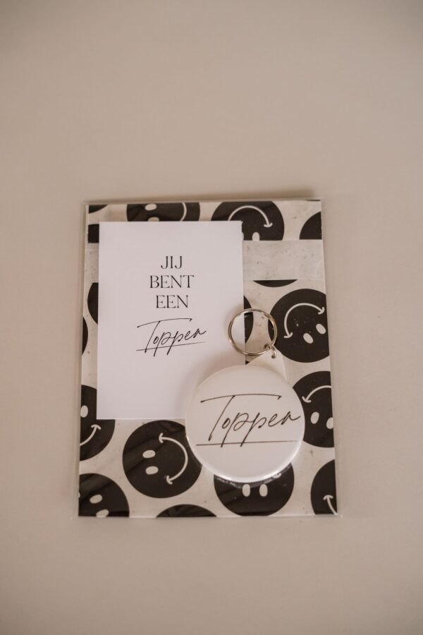 jij bent een topper - cadeautje - sleutelhanger, zakspiegeltje of magneet