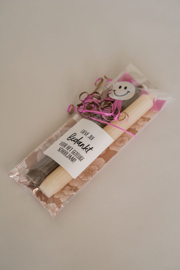 Juffen cadeau – Bedankt voor het gezellige schooljaar! – Taupe, créme