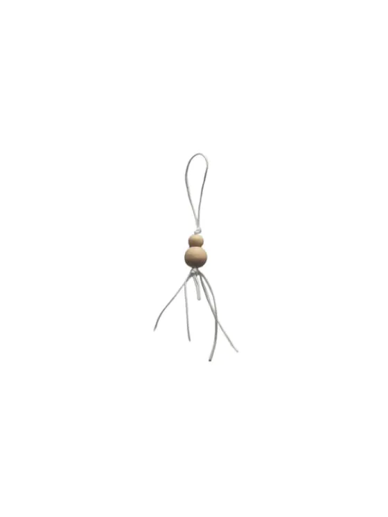 Gelukspoppetje klein - Naturel met wit koord