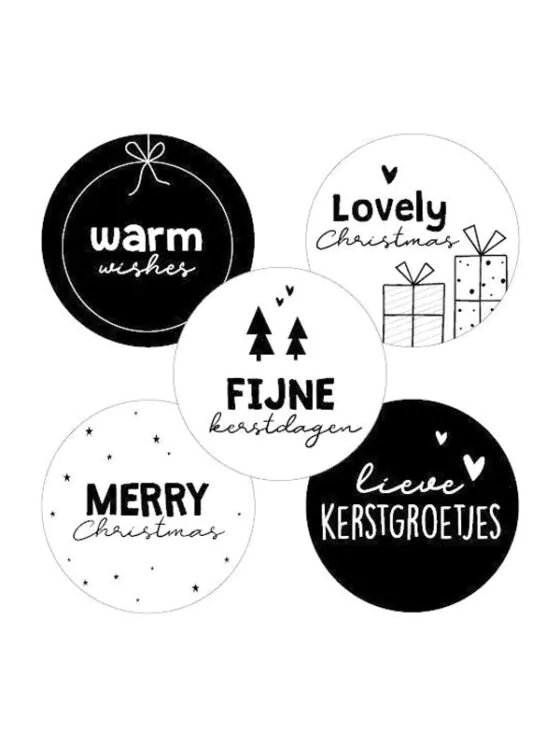 kerst cadeau stickers Inpakpakket Kerst - Stickers mix & cadeau labels