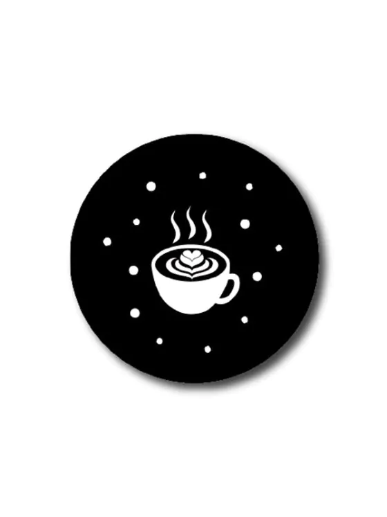 Onderzetter zwart - Kopje koffie