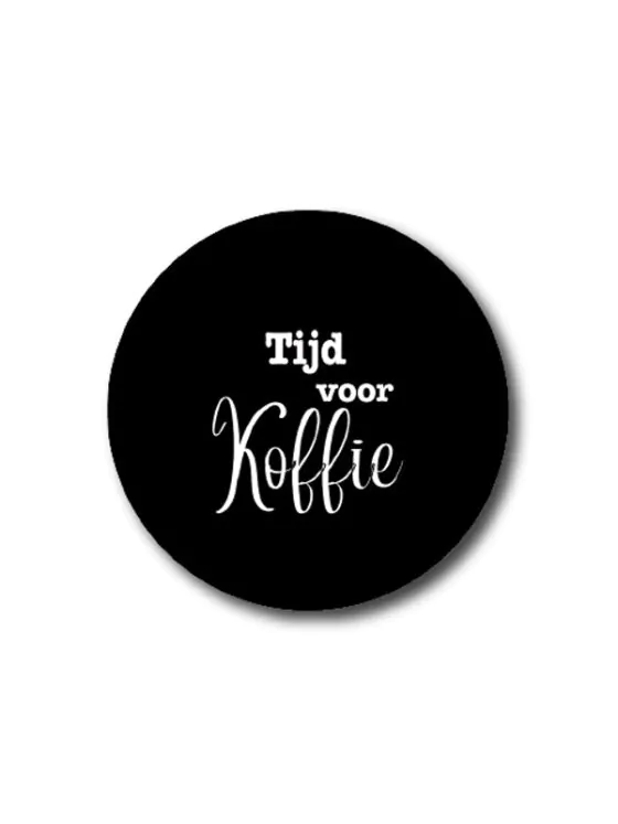 Onderzetter zwart - Tijd voor koffie