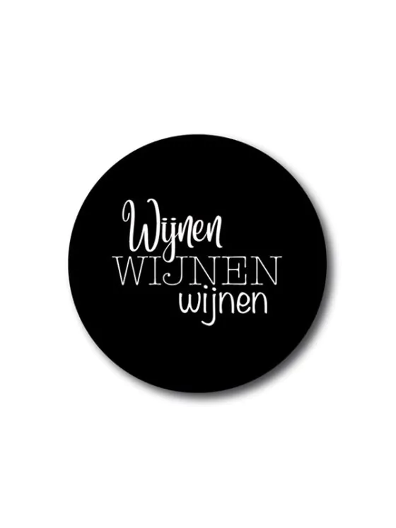 Onderzetter zwart - Wijnen, wijnen, wijnen