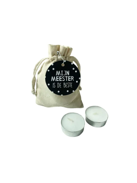 Wens waxinelichtjes met een boodschap - Voor de meester
