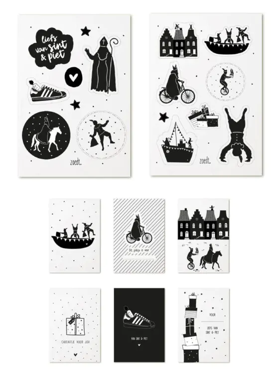 Sint set cadeaukaartjes + cadeaustickers Sint set cadeaukaartjes + cadeaustickers