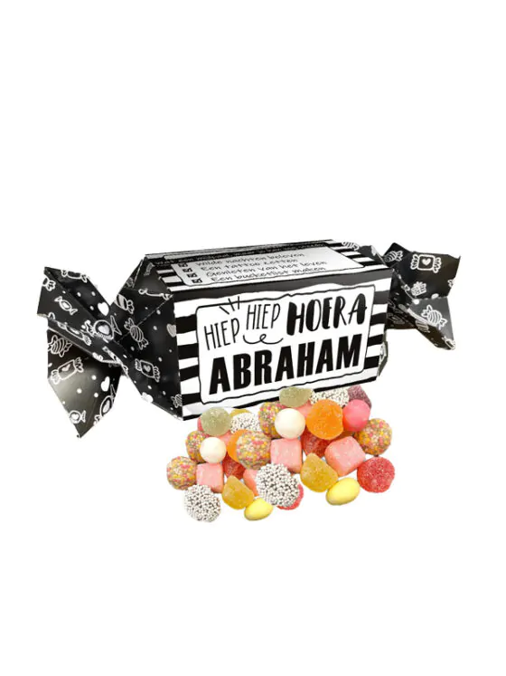 Snoep cadeau doosje gevuld met tum tum– Abraham 50 jaar