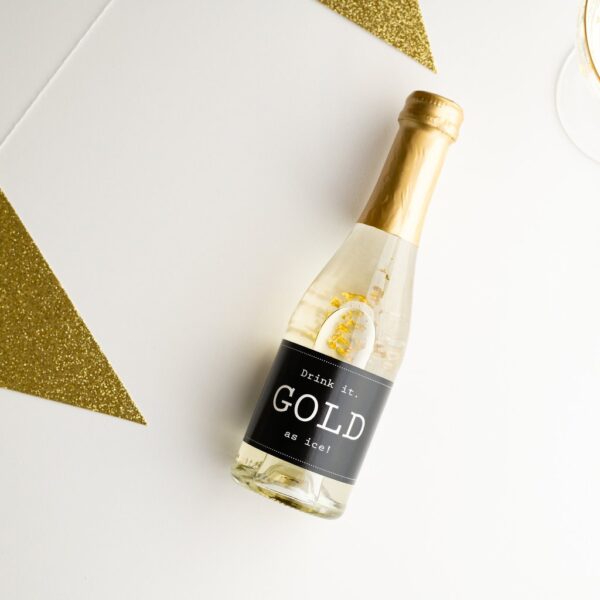 Secco fles met bladgoud -Jij bent Goud waard