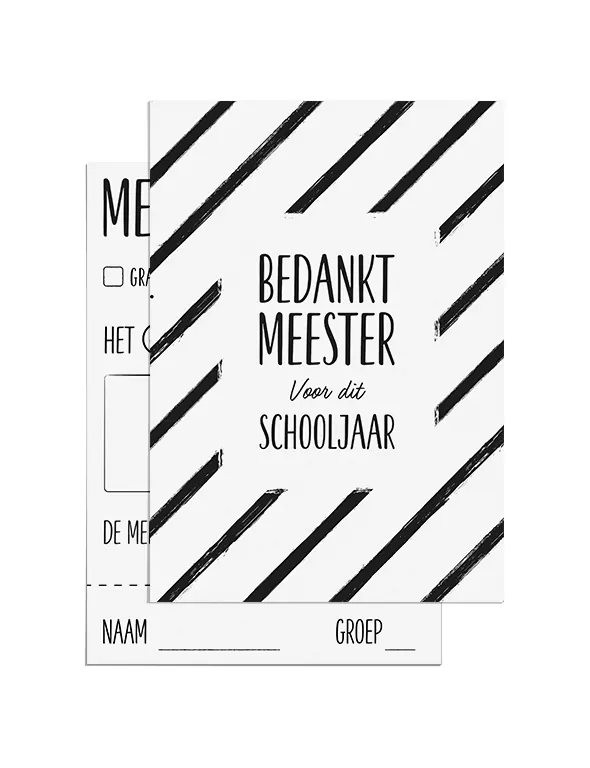 Ansichtkaart- bedankt meester voor dit schooljaar