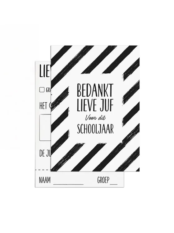 A7kaartje juf - Bedankt lieve juf voor dit schooljaar - Invul kaart