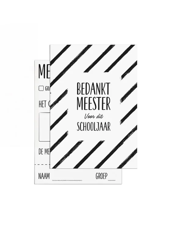 A7kaartje meester - Bedankt meester voor dit schooljaar - Invul kaart