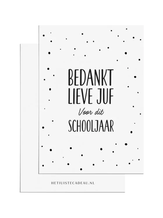 Ansichtkaart - bedankt lieve juf voor dit schooljaar