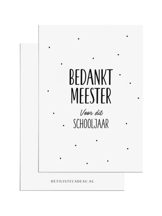 Ansichtkaart - bedankt meester voor dit schooljaar