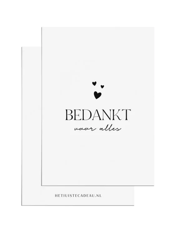 Ansichtkaart - bedankt voor alles