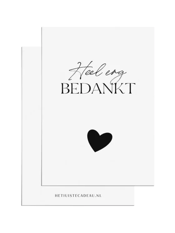 Ansichtkaart - heel erg bedankt