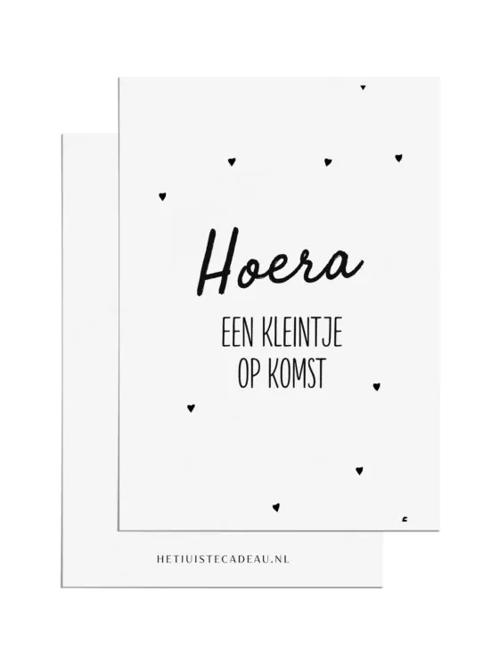Ansichtkaart - hoera een kleintje op komst