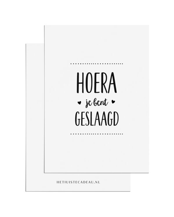 Ansichtkaart - hoera je bent geslaagd