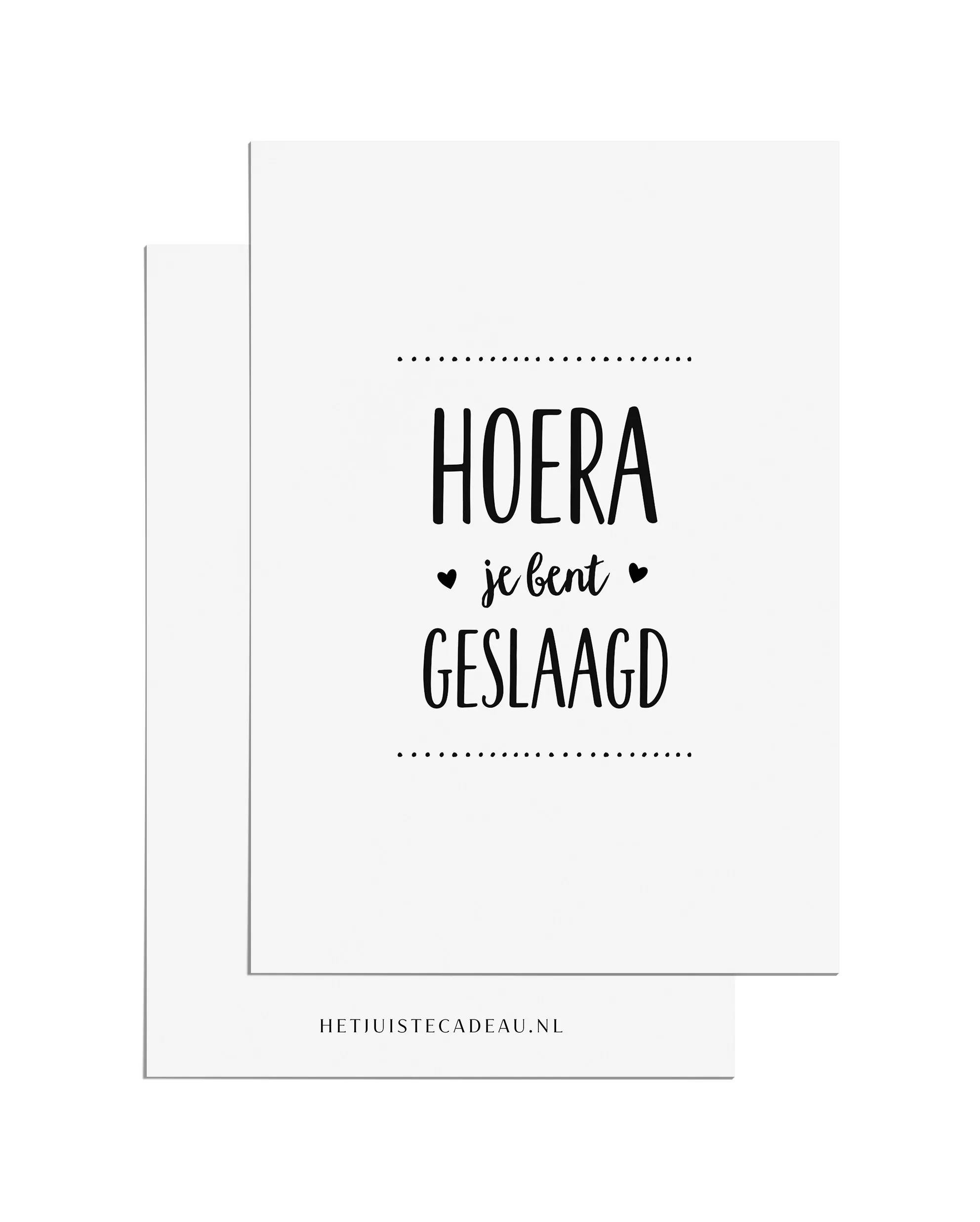 Ansichtkaart - hoera je bent geslaagd