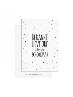A7kaartje juf - Bedankt lieve juf voor dit schooljaar
