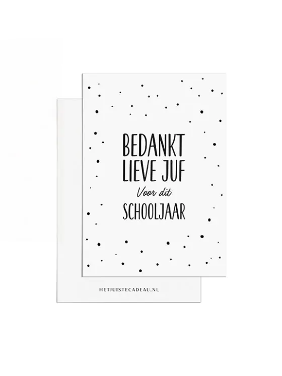 A7kaartje juf - Bedankt lieve juf voor dit schooljaar
