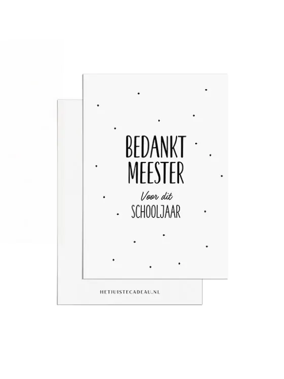 A7kaartje meester - Bedankt meester voor dit schooljaar