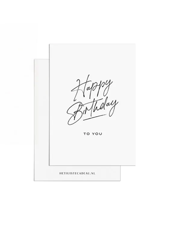 A7kaartje felicitatie - Happy Birthday to you