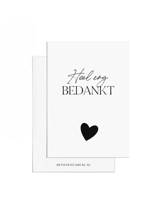 A7kaartje bedankt - Heel erg bedankt - Hart