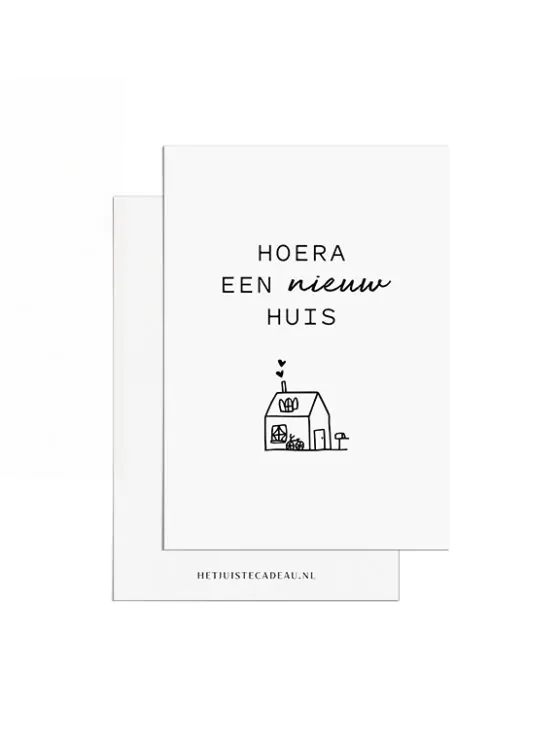 A7kaartje felicitatie - Hoera een nieuw huis