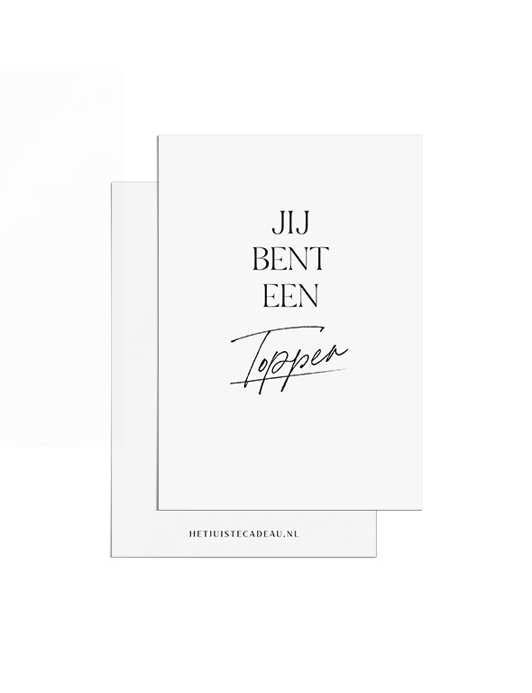 Jij bent een topper cadeautje - Kandelaar, kaars & A7-kaartje