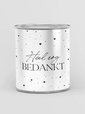 Blikje snoep - Heel erg bedankt