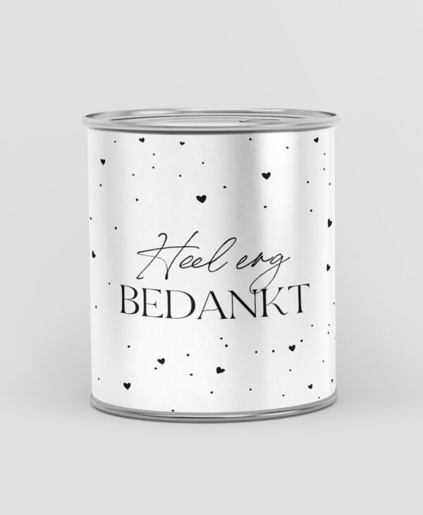 Blikje snoep cadeau - Heel erg bedankt