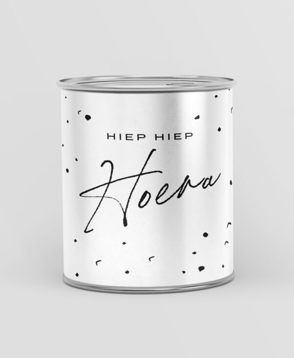 Blikje snoep cadeau - Hiep hiep hoera