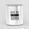 Blikje snoep cadeau - Lieve juf je bent een topper