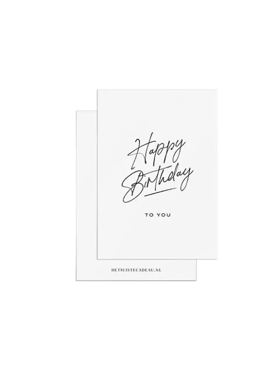 Minikaartje felicitatie - Happy birthday to you