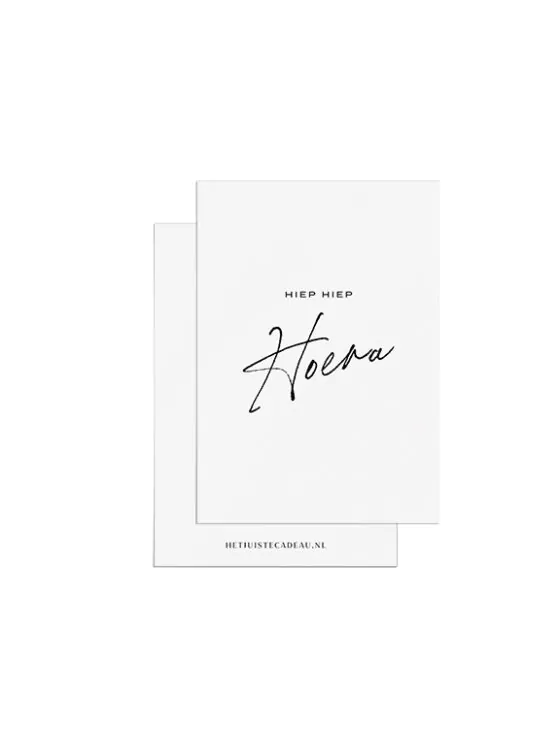 Minikaartje felicitatie - Hiep hiep hoera