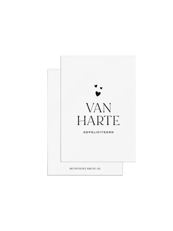 Minikaartje felicitatie - Van harte gefeliciteerd