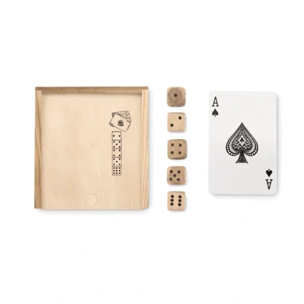 Set speelkaarten met dobbelstenen - spel Set speelkaarten met dobbelstenen - spel