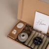 hiep hiep hoera brievenbus cadeau, kaarsen, kandelaar, snoep