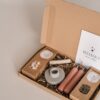 Brievenbus cadeau XL - Bedankt - Thee, snoepjes, kandelaar & 2 kaarsen