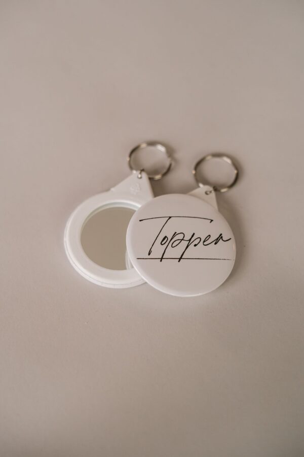 sleutelhanger met spiegeltje - topper