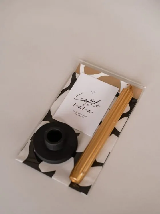 liefste mama van de hele wereld - cadeautje met kandelaar en kaars