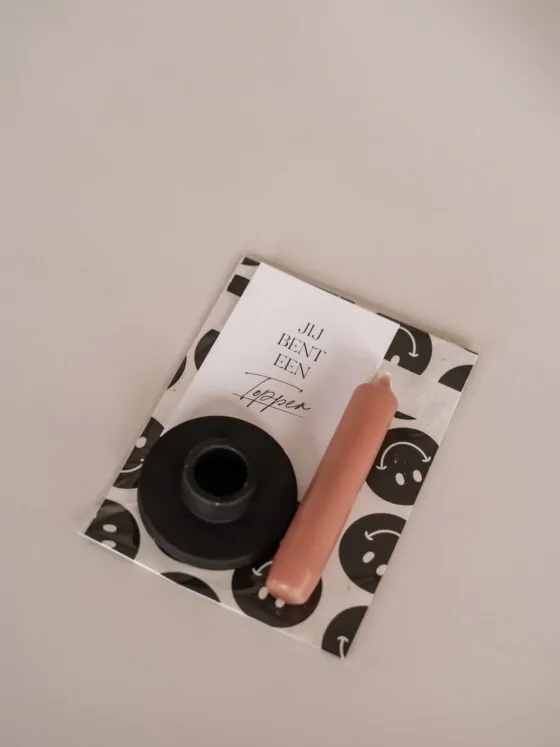 jij bent een topper - cadeautje met kandelaar en kaars