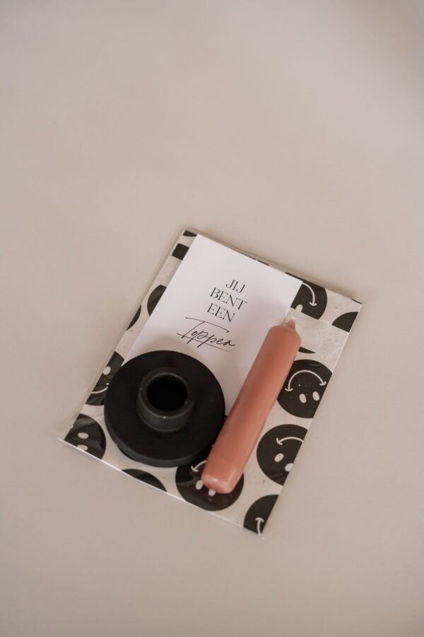 jij bent een topper - cadeautje met kandelaar en kaars